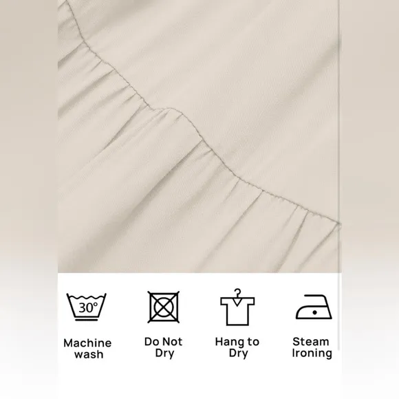 Elegant Cream Ruffle Dress Bohemian One Shoulder Sleeveless Smocked Ruffle
