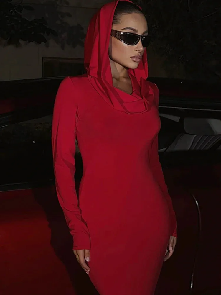 Elegant Hooded Maxi Dress for Women