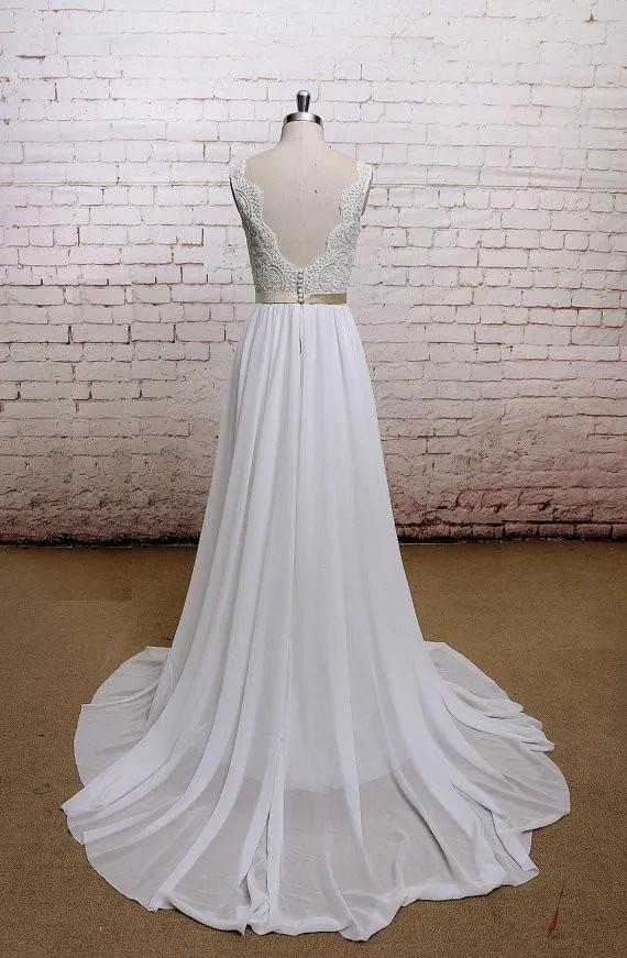Elegant Vantage Cap Sleeve Mermaid Style Open Back Lace Wedding Party Dresses, WDY0136