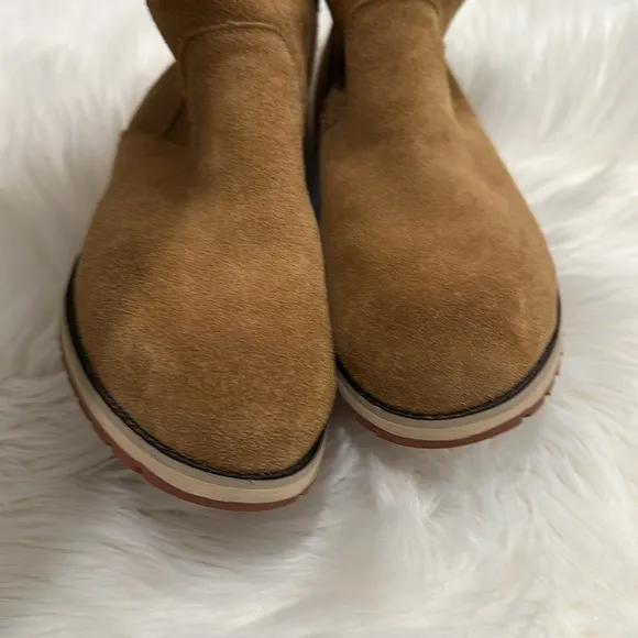 Emu Australia Beach Mini Merino Wool Suede Ankle Boots Tan Cognac Womens 8