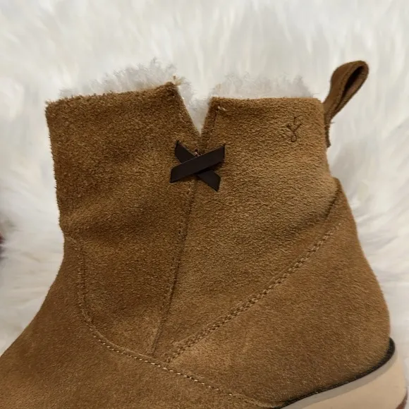 Emu Australia Beach Mini Merino Wool Suede Ankle Boots Tan Cognac Womens 8