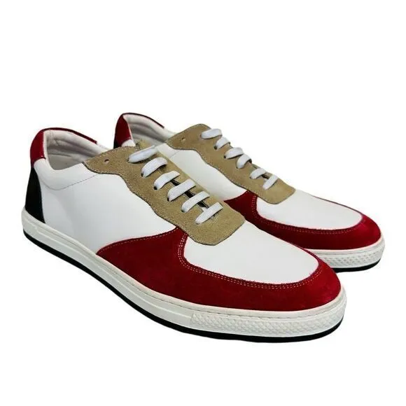 English Laundry Walker Sneaker Men's Size 10 US White‎ Red Black Tan Read