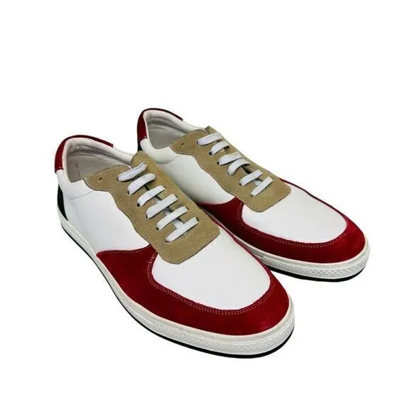 English Laundry Walker Sneaker Men's Size 10 US White‎ Red Black Tan Read