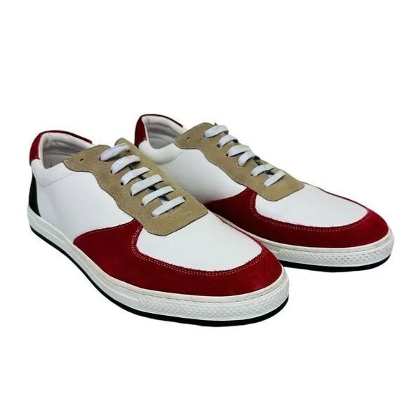 English Laundry Walker Sneaker Men's Size 10 US White‎ Red Black Tan Read