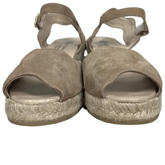 Eric Michael Lupa New Wedge Sandal Espadrille Resortwear Travel Coastal Suede
