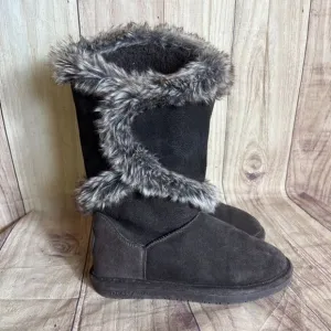 EUC Bearpaw 2410W-SHELLY Brown Genuine Suede Winter Boots  Size 7 Women’s