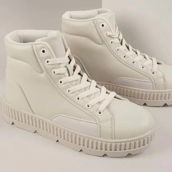 Faux Leather High Top Boots