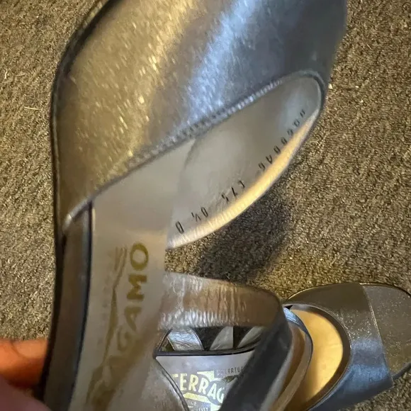 Ferragamo Silver Metallic Heels, size 8.5