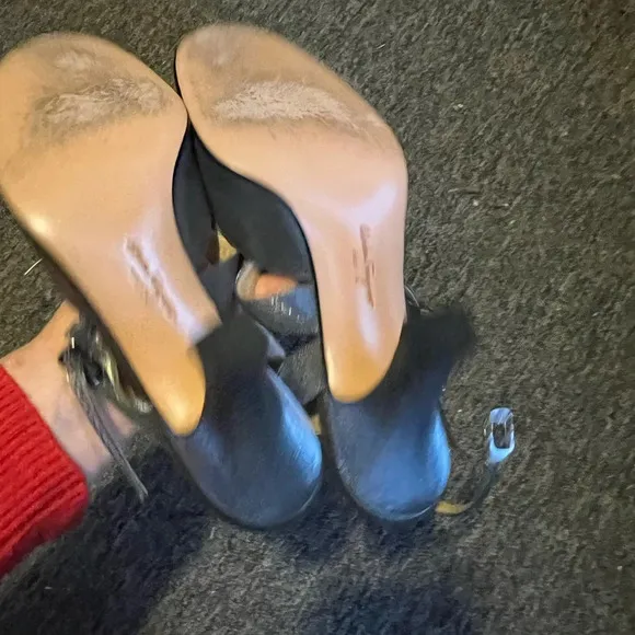 Ferragamo Silver Metallic Heels, size 8.5