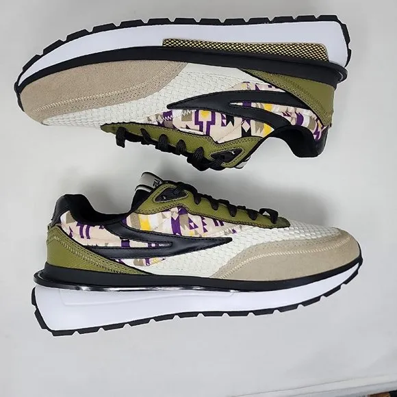 Fila Hiking Shoes Mens 10.5 Beige Renno Woven Running Sneakers Logo Spell Out