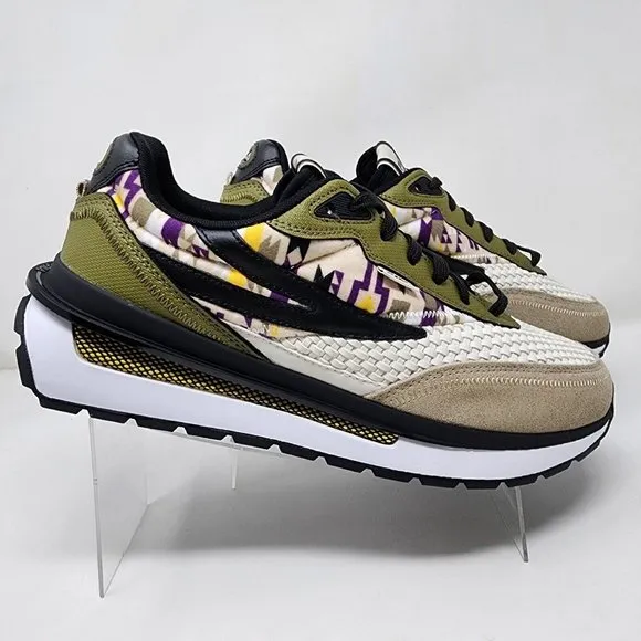 Fila Hiking Shoes Mens 10.5 Beige Renno Woven Running Sneakers Logo Spell Out