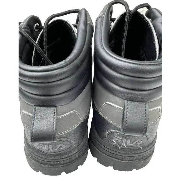 Fila Men's Weather Tech Black/Gray Hiking Boots Size 10M (1SH40122-002) EUC