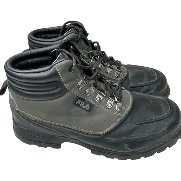Fila Men's Weather Tech Black/Gray Hiking Boots Size 10M (1SH40122-002) EUC