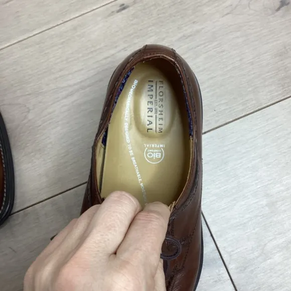 Florsheim Imperial Cognac Brown Leather 11.5 D Mens Shoes Lace Up Oxfords