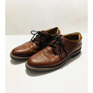 Florsheim leather shoes lace up cognac brown comfy flex sole Oxford men's 9
