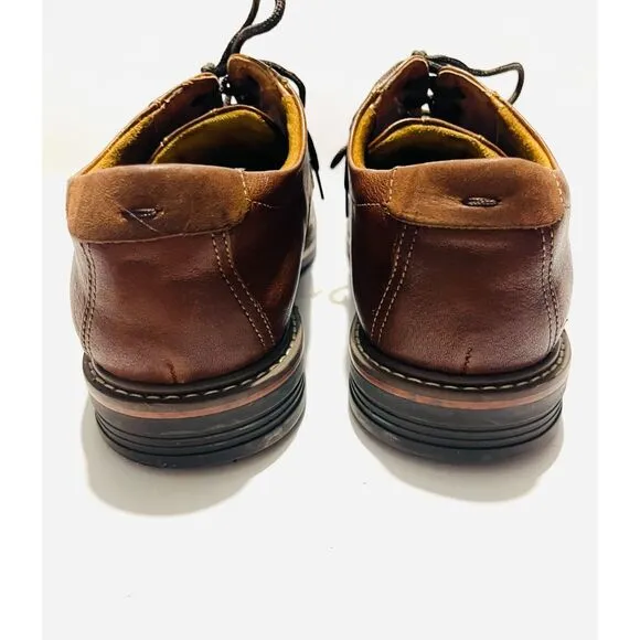 Florsheim leather shoes lace up cognac brown comfy flex sole Oxford men's 9