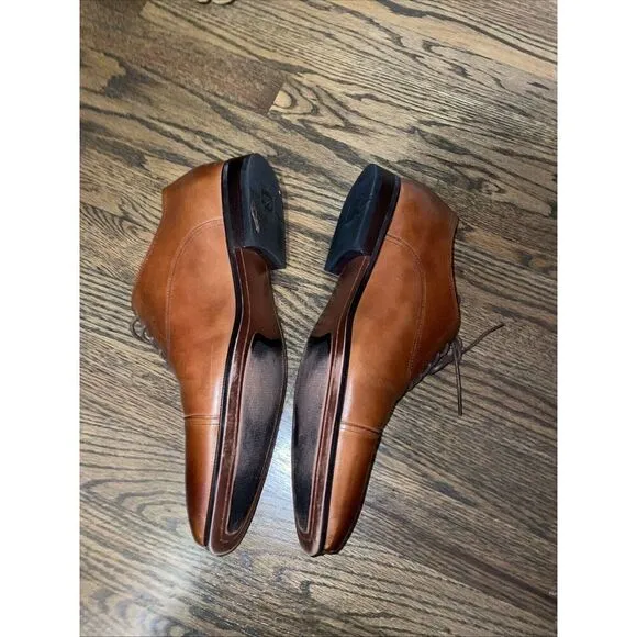 Florsheim Men's 10.5 Corbetta Cap Oxford Leather Shoes 11528-221 Cognac Brown