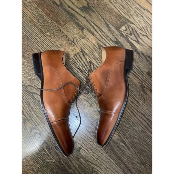 Florsheim Men's 10.5 Corbetta Cap Oxford Leather Shoes 11528-221 Cognac Brown
