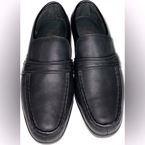 FLS Florsheim 60049 Black Leather Slip On Moc Toe pinch Loafer Shoes Men's 9.5 D