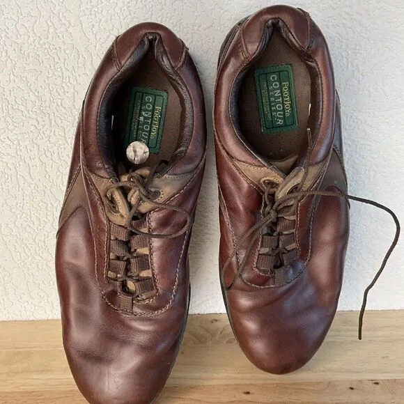 FootJoy FJ Contour Series 54296 Mens Size/10.5W Brown Leather Golf Shoes China