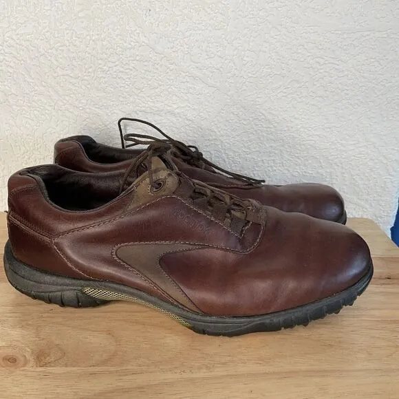FootJoy FJ Contour Series 54296 Mens Size/10.5W Brown Leather Golf Shoes China