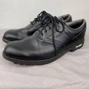 Footjoy golf shoes men's 11.5 black lace leather Oxford GreenJoys 45534