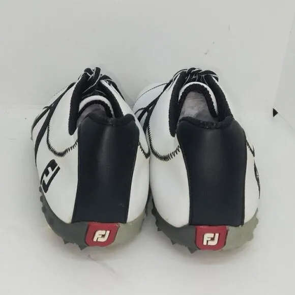 FootJoy M Project Mens Pre-owned White/Black Leather Golf Shoes - sz. 8 1/2M