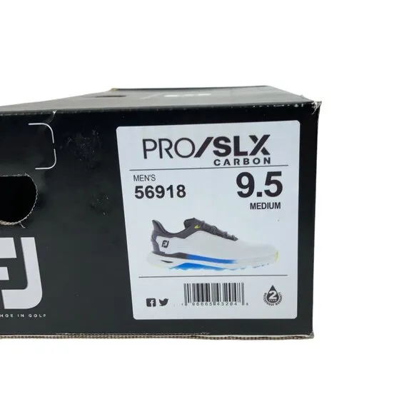 FootJoy PRO/SLX Carbon Mens Golf Shoes Size 9.5 White/Black 56918 NEW