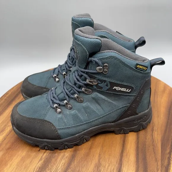 Foxelli Womens Size 7.5 Hiking Boots Waterproof Teal Lace Up Ankle Outdoor