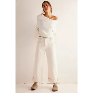 FP-We The Free Palmer Cuffed Jeans Cream Sz:33 RET$128 CURRENT