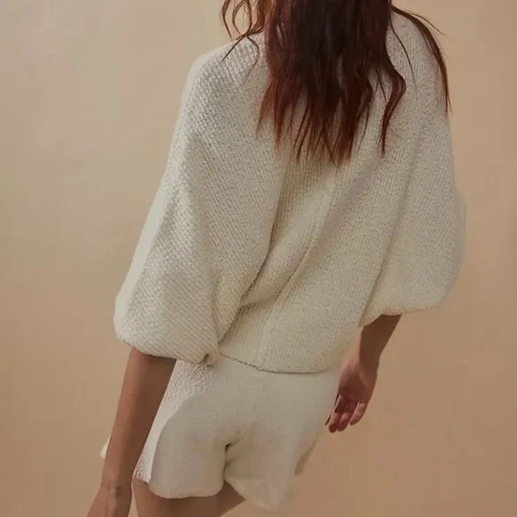 Free People Primavera Skort Sweater Set in Ivory XL NWT