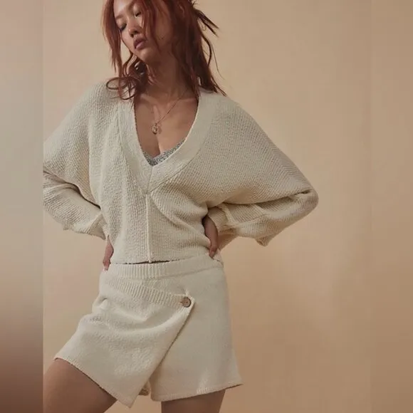 Free People Primavera Skort Sweater Set in Ivory XL NWT