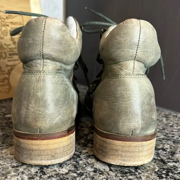 Free People Ventura Green Lace Up Hiking Boots Size 39 US 8 1/2