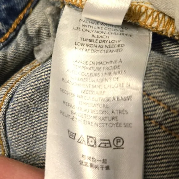 Free People We the Free button fly distressed flare jeans denim size 24