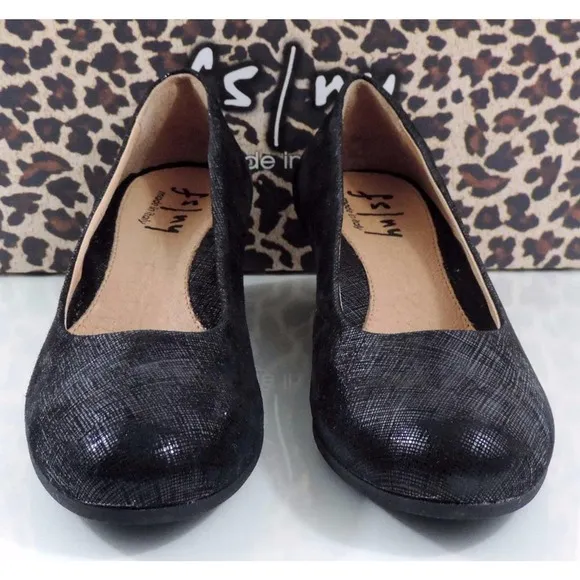 French Sole FS/NY Gumdrop Wedge Pump Leather Black Size 5.5 Made in Italy