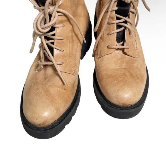 Frye Allison Leather Combat Boots
