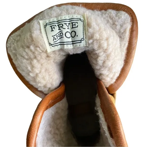 Frye and Co. Anise Brown Suede Leather Hiking Boots Women 6.5 Sherpa Lined Laces