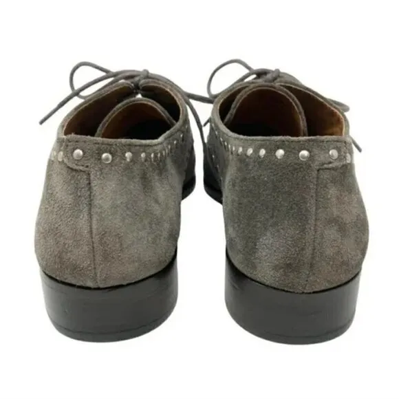 Frye Erica Suede Studded Pointed Toe Oxford Shoes - Size 7