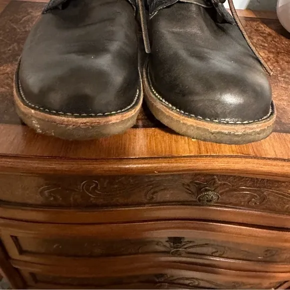 Frye Shoes Leather Lace Up Black with Non Slip Rubber Soles Size 11 D