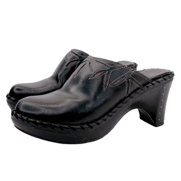 Frye Women’s Black Charlotte Leather Clog Shoes