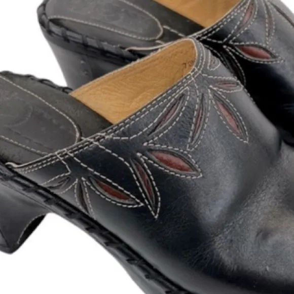 Frye Women’s Black Charlotte Leather Clog Shoes
