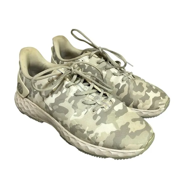 G Fore MG4 Men's Snow Camo Pattern Lace Up Molded Golf Golfing Shoes Size 10.5