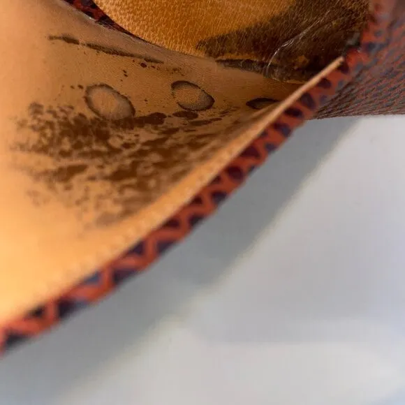 Ganni Doris Leather Heel | Smoked Paprika Block Pump | Red Orange Embossed