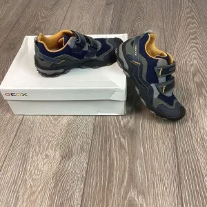 GEOX Shoes Kids Youth 3.5 35‎ J Buller Navy Yellow Hiking Shoe