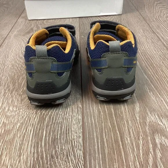GEOX Shoes Kids Youth 3.5 35‎ J Buller Navy Yellow Hiking Shoe