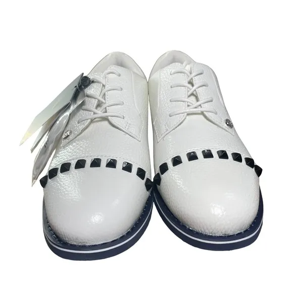 G/Fore G4 Ladies Stud Cap Toe Golf Shoes  Snow White G4LC19EF05 Women's Size 8.5