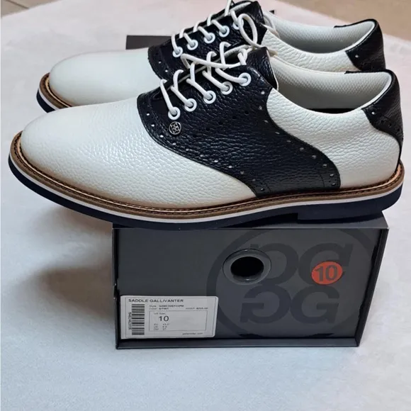G/Fore Gallivanter Saddle Golf Shoes- Men's Size 10 - Snow White Dark Blue