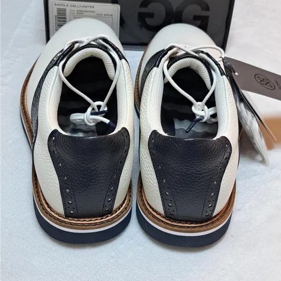 G/Fore Gallivanter Saddle Golf Shoes- Men's Size 10 - Snow White Dark Blue