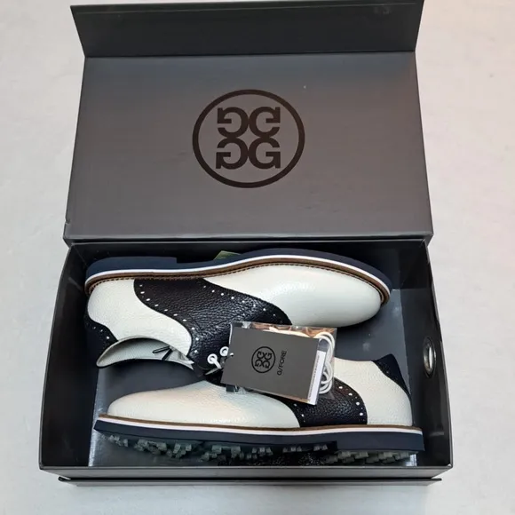 G/Fore Gallivanter Saddle Golf Shoes- Men's Size 10 - Snow White Dark Blue