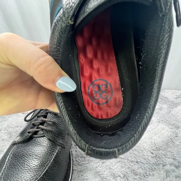 G/FORE Golf Shoes Black $ Blue Ribbon Gallivanter Pebble Leather Size 12